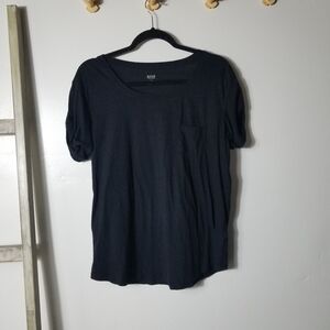 ANA WOMEN'S BLACK POCKET TEE SIZE LARGE